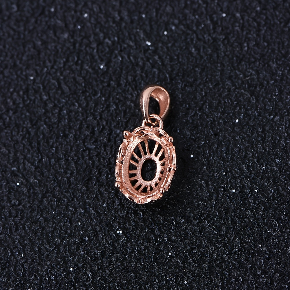 5*7-12*16mm Pendant Blank Setting, 925 Silver Material, Four-Prong Exquisite Lace Style Pendant Mount, Suitable for Handmade Jewelry Crafting, Jewelry Findings