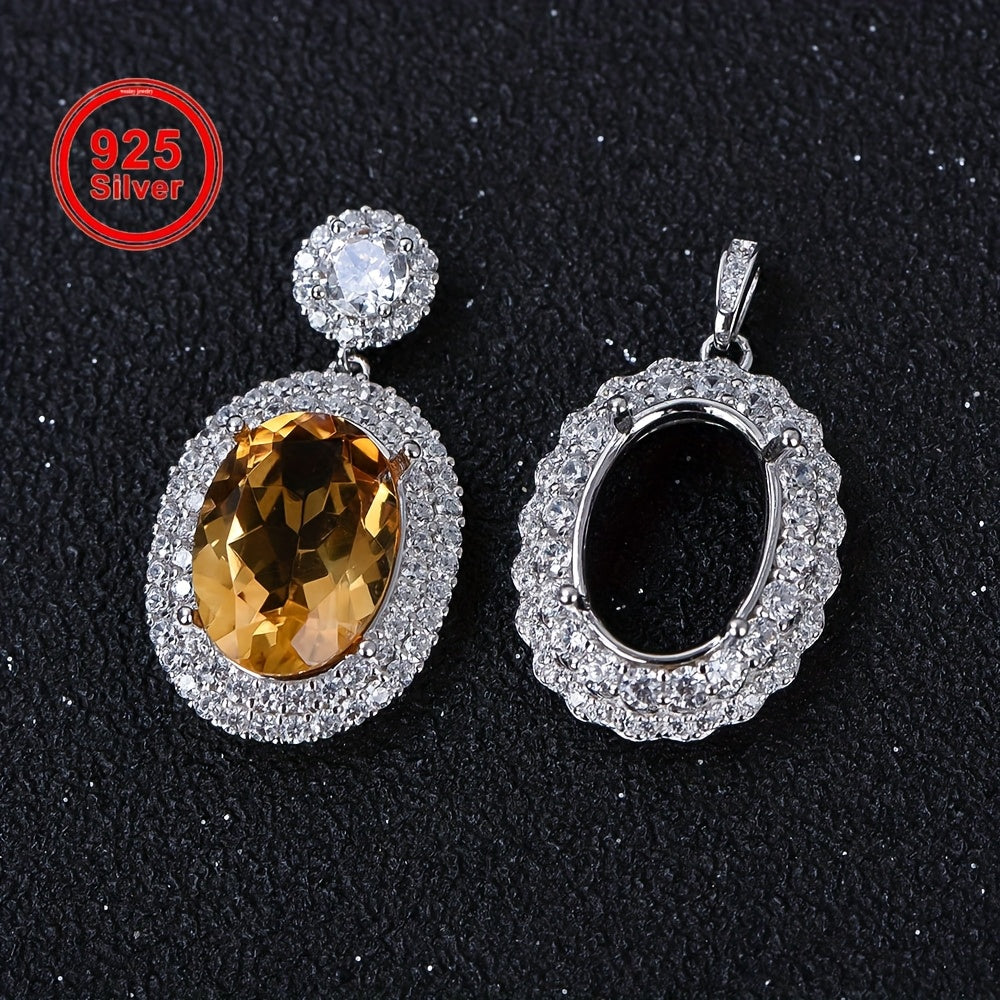 WEATIAPO S925 Sterling Silvery Oval Pendant Base for Jewelry Making, 10x14mm, DIY Handcrafted Earring Settings, Featuring a Fashionable 10x14mm Oval Pendant Design Made of S925 Pure Silveryy, Featuring a Simple Elegance for Crafting Unique Jewelry, Jewelr