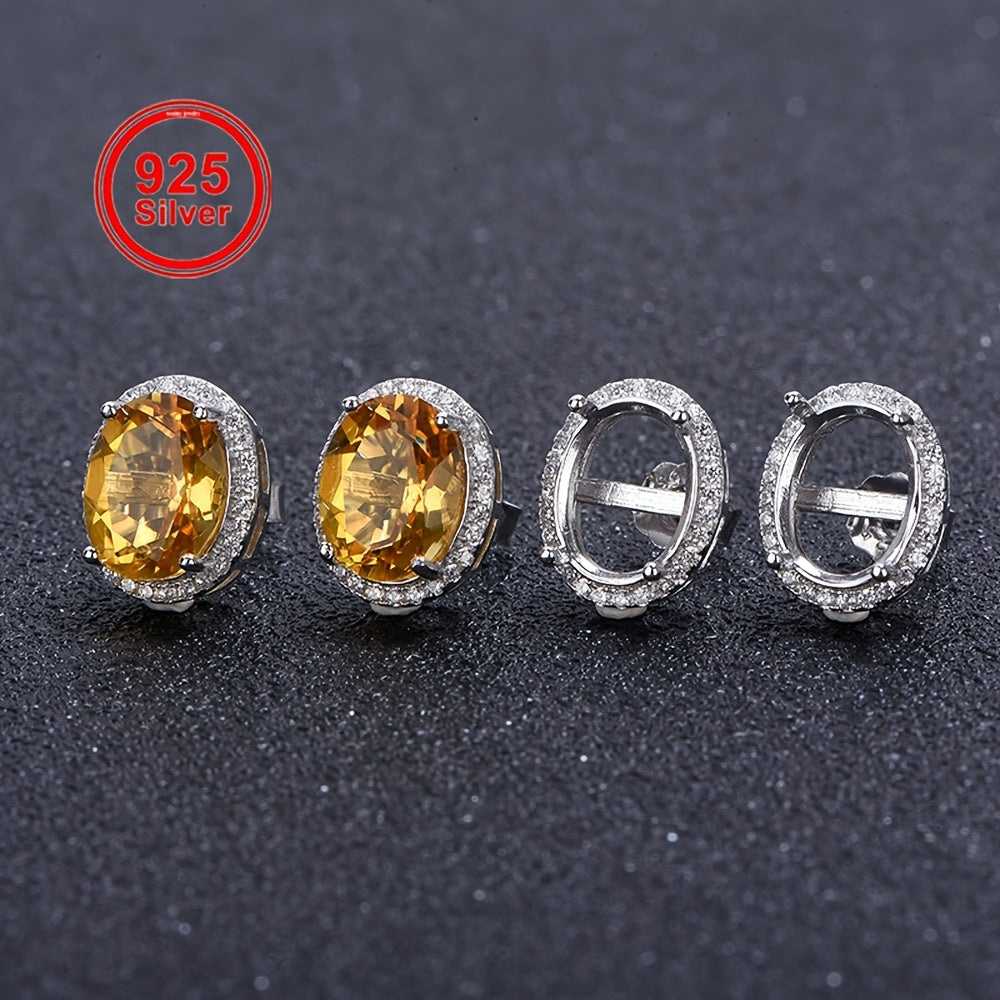 925 Silvery Earrings with Cubic Zirconia - Fashionable Teardrop-Shaped Studs, DIY Jewelry Making Accessories, General Electroplating, Fashion Earrings | Teardrop Earrings | Cubic Zirconia Earrings