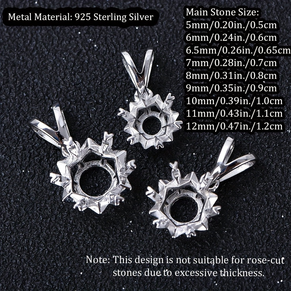 WEATIAPO 925 Sterling Silvery Snowflake Pendant Charms, DIY Jewelry Making Accessories, Cubic Zirconia & Clear Crystal, No Battery, for Necklace and Earring Crafting, Jewelry Making Supplie