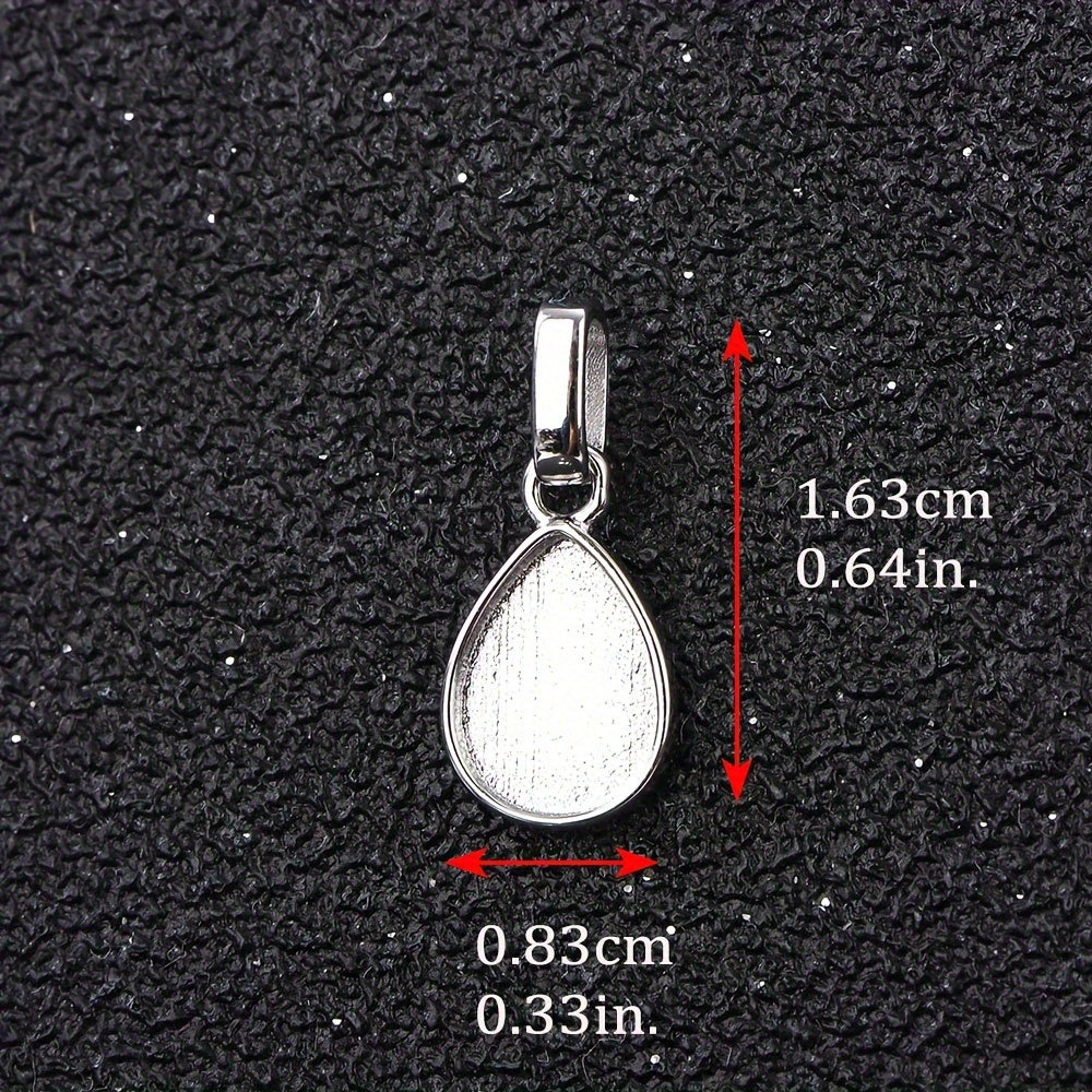 1pc Breast Milk Resin Pear Solid Back Pendant Bezel Settings Solid 925 Sterling Silver Pendant DIY Memory Jewelry, Jewelry Making