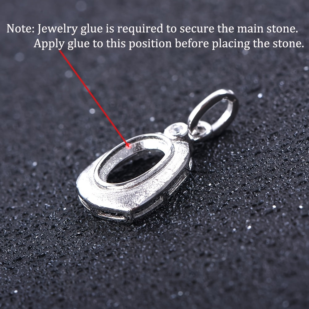 WEATIAPO S925 Sterling Silvery Earring Pendants, Frosted Minimalist Design with Synthetic Zirconia, Jewelry Making Supplies, 0.44g, Earring Making Components, WEATIAPO