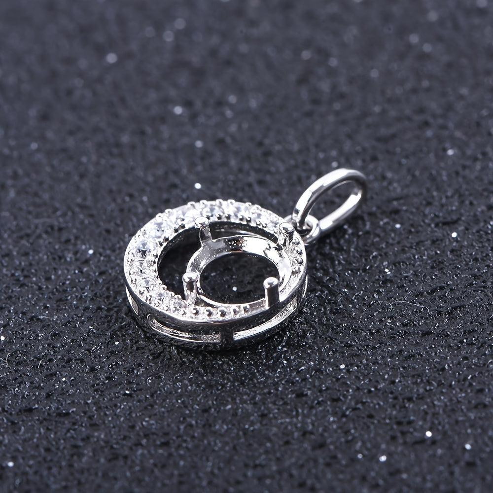 5-9mm Adjustable Pendant Mounting, S925 Sterling Silver Pendant Base, Women's Delicate Moon Design Jewelry Accessory