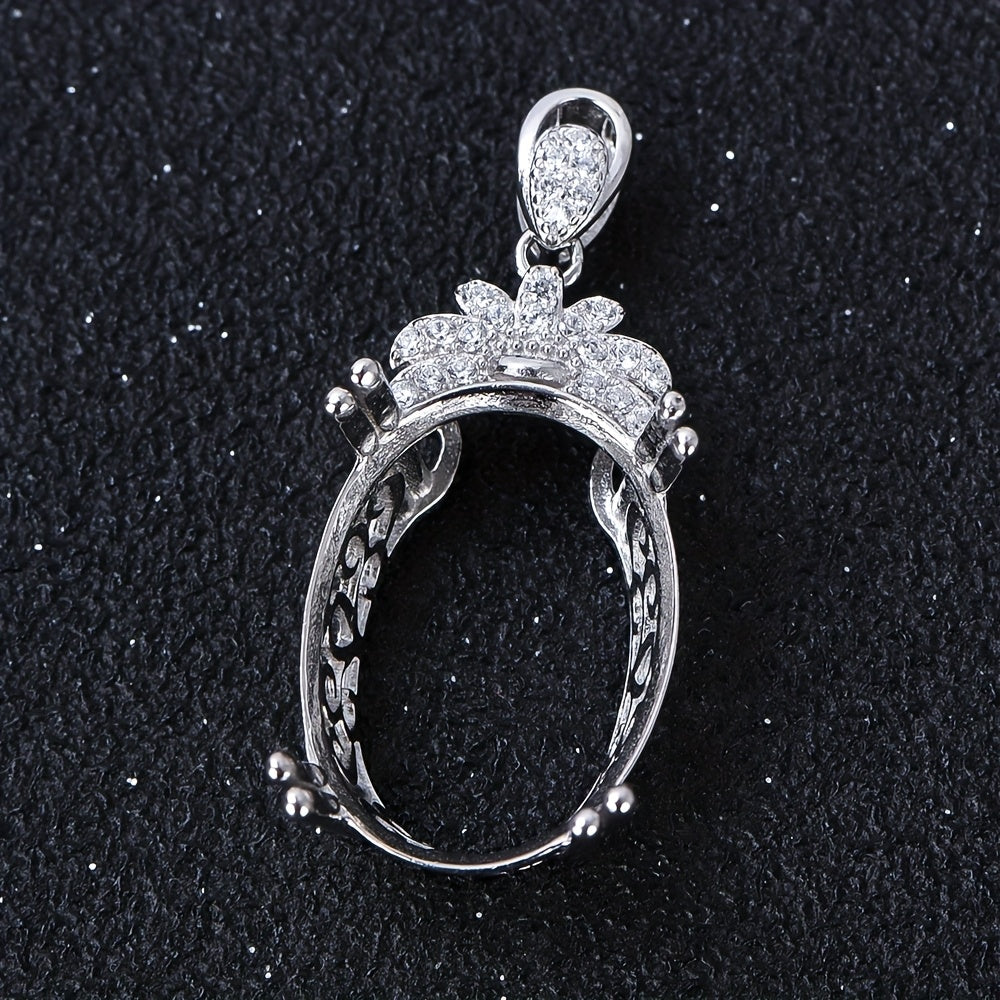 925 Sterling Silver Openwork Pendant Settings for 10×14-15×20mm Faceted Stones | Women's DIY Jewelry Making Supplies