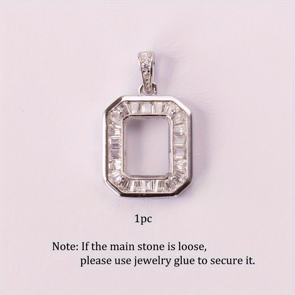1pc 7*9mm Rectangular Pendant Blank, Pendant Mount, Women's Minimalist Handcrafted Jewelry Component, Suitable for Setting Rectangular, Jewelry Findings