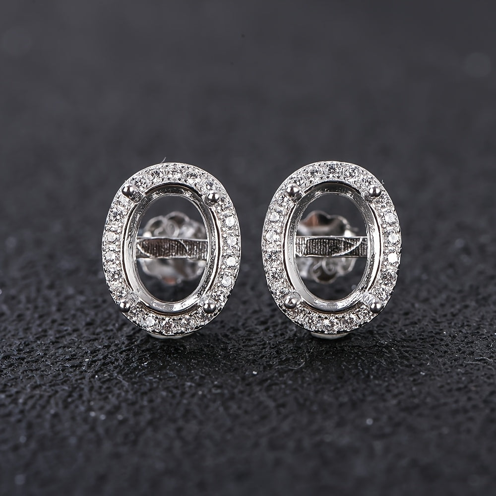 925 Silvery Earrings with Cubic Zirconia - Fashionable Teardrop-Shaped Studs, DIY Jewelry Making Accessories, General Electroplating, Fashion Earrings | Teardrop Earrings | Cubic Zirconia Earrings