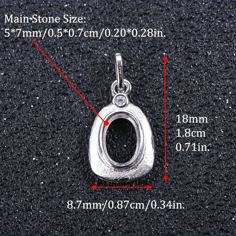 WEATIAPO S925 Sterling Silvery Earring Pendants, Frosted Minimalist Design with Synthetic Zirconia, Jewelry Making Supplies, 0.44g, Earring Making Components, WEATIAPO
