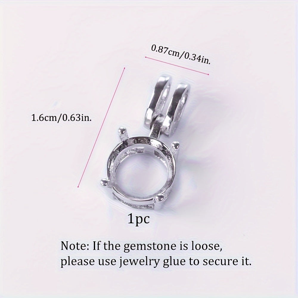 Elegant S925 Silver Pendant Base with Sparkling Red Gemstone - Rhodium-Plated, Daily Occasion Jewelry, All Seasons Versatile, Everyday Jewelry | Elegant Pendant Base | Rhodium Plated Finish, Jewelry Pendant