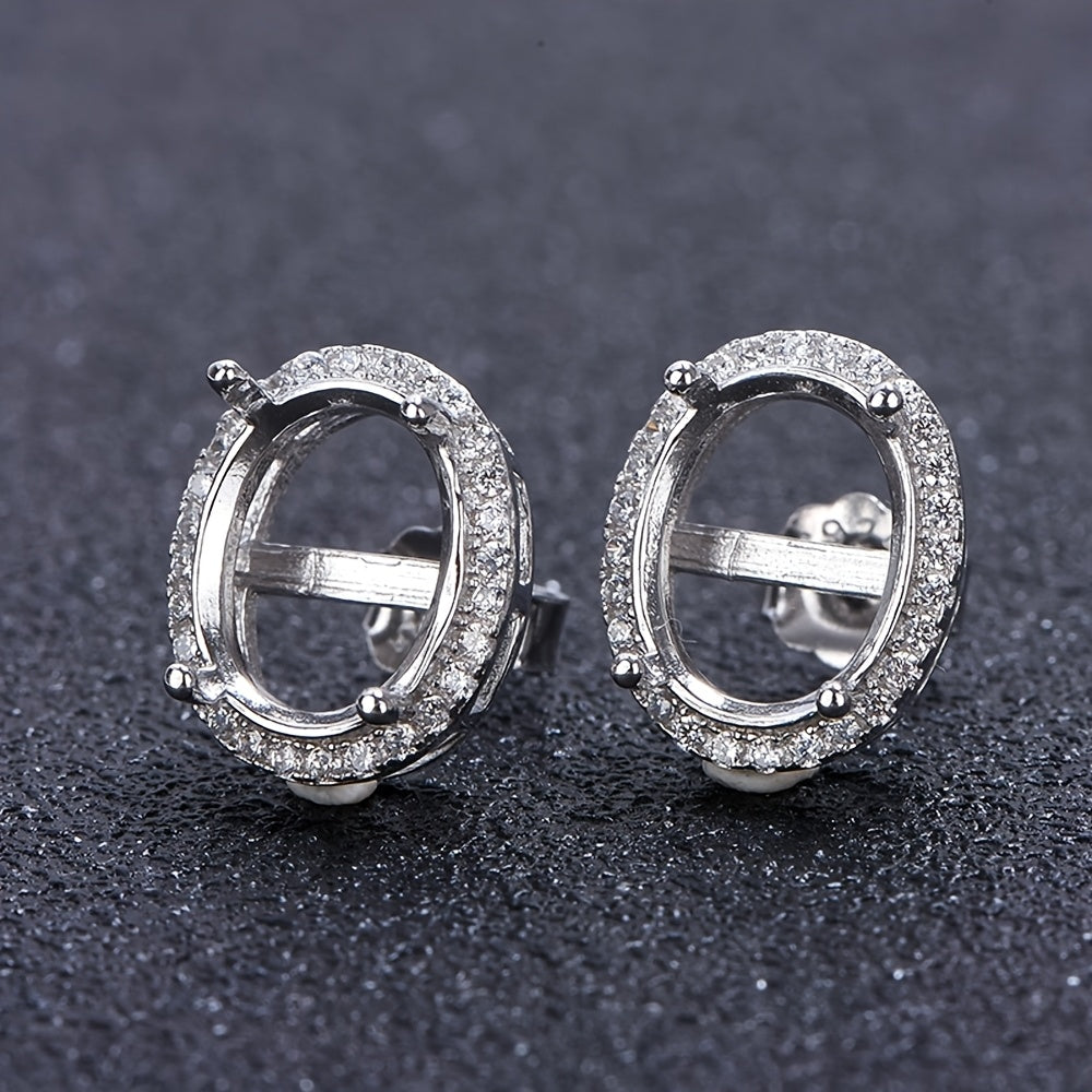 925 Silvery Earrings with Cubic Zirconia - Fashionable Teardrop-Shaped Studs, DIY Jewelry Making Accessories, General Electroplating, Fashion Earrings | Teardrop Earrings | Cubic Zirconia Earrings