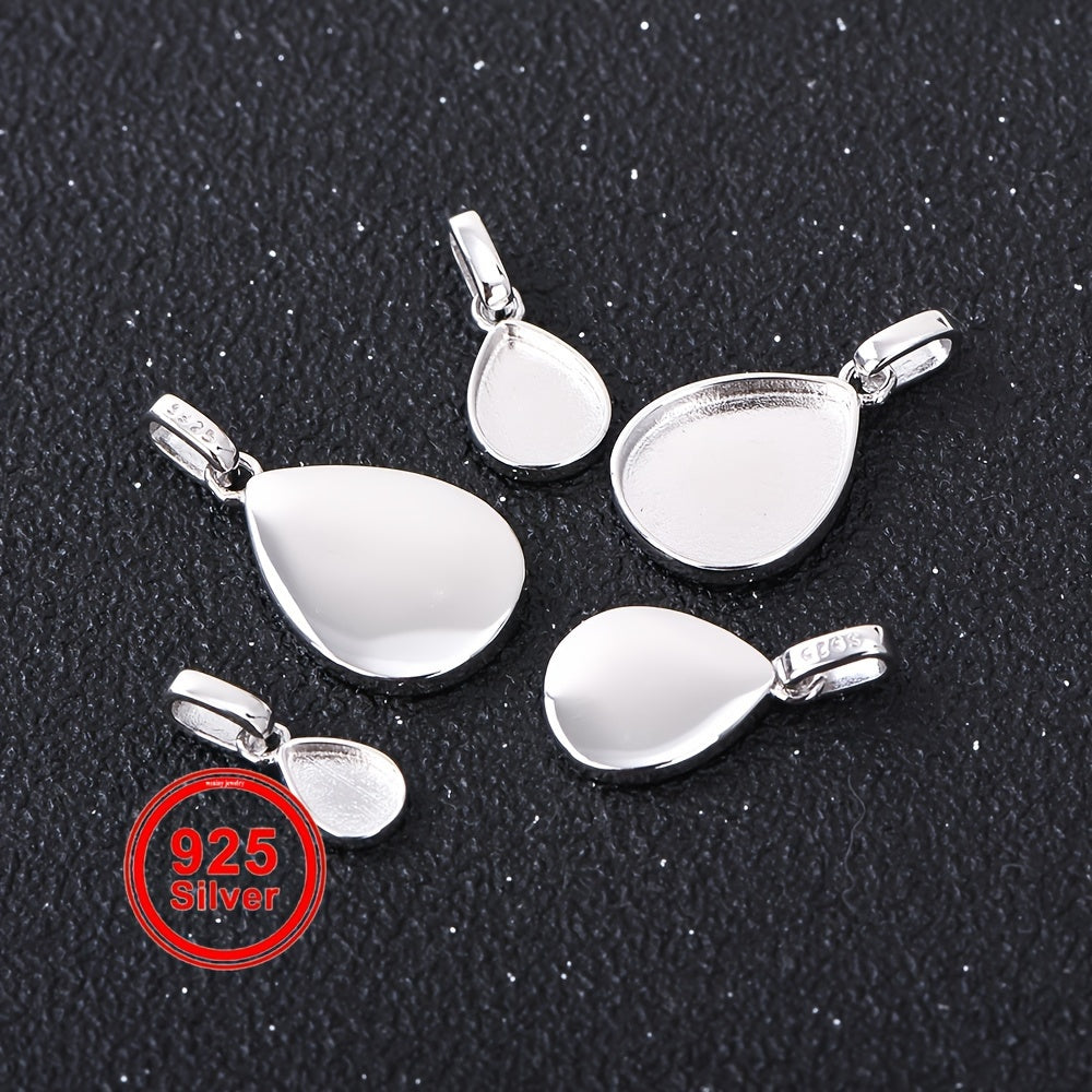 1pc Breast Milk Resin Pear Solid Back Pendant Bezel Settings Solid 925 Sterling Silver Pendant DIY Memory Jewelry, Jewelry Making