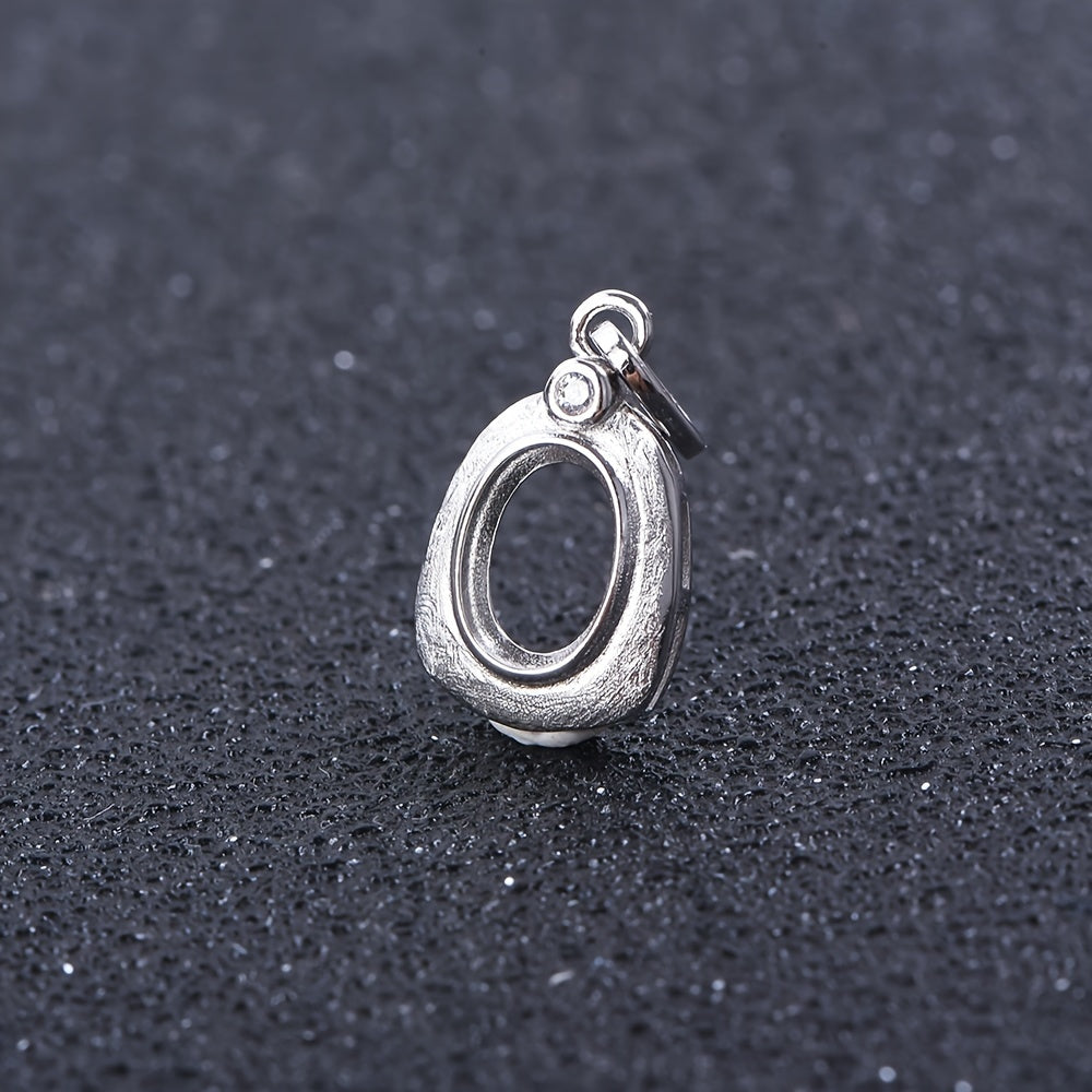WEATIAPO S925 Sterling Silvery Earring Pendants, Frosted Minimalist Design with Synthetic Zirconia, Jewelry Making Supplies, 0.44g, Earring Making Components, WEATIAPO