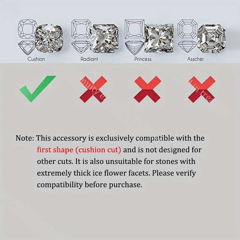 S925 Silver Minimalist Pendant Setting for 10mm Cushion-Cut Stones - Jewelry Making DIY Accessories