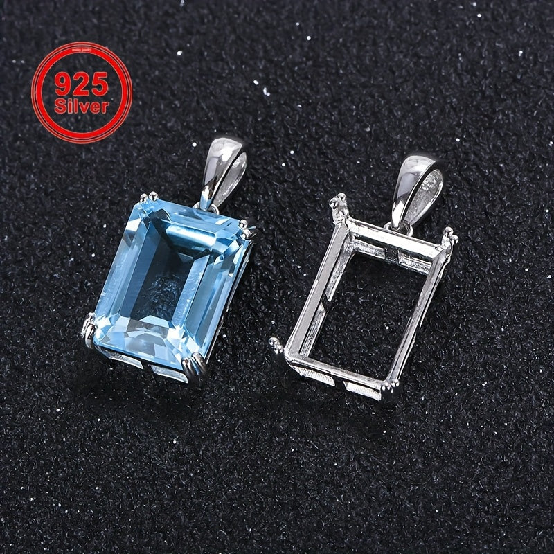 4*6-10x14mm Square Pendant Base, Simple 8-Claw Pendant Setting, S925 Silver, DIY Jewelry Findings, Jewelry Making