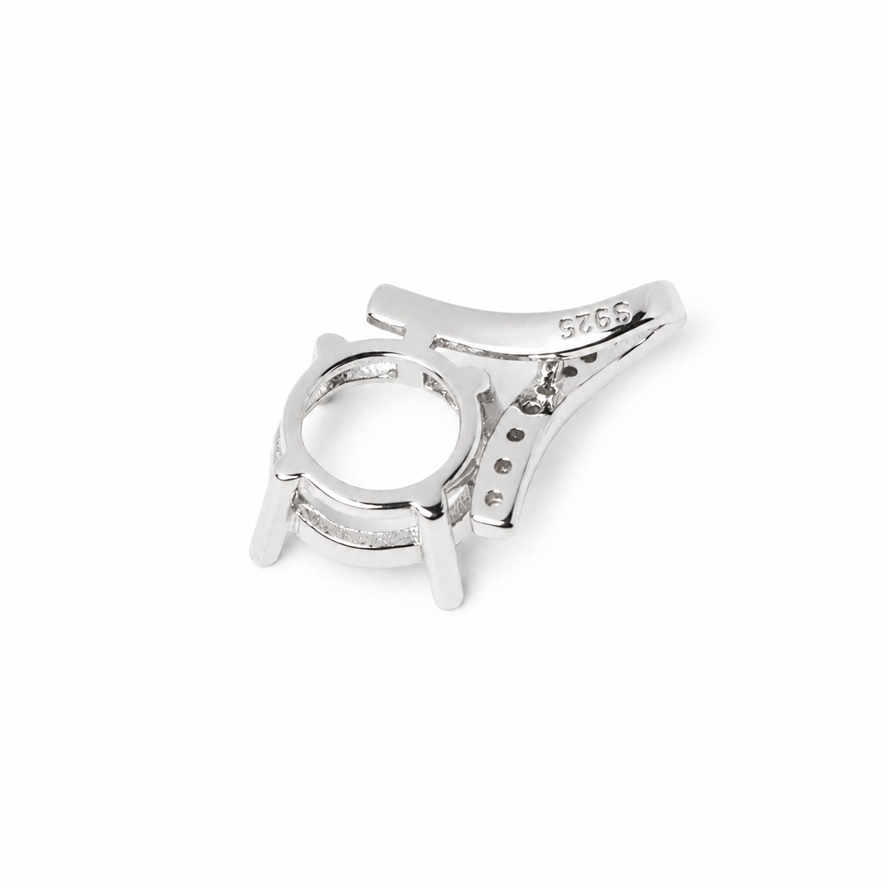 8mm Round Pendant Setting S925 Sterling Silver for Moissanite