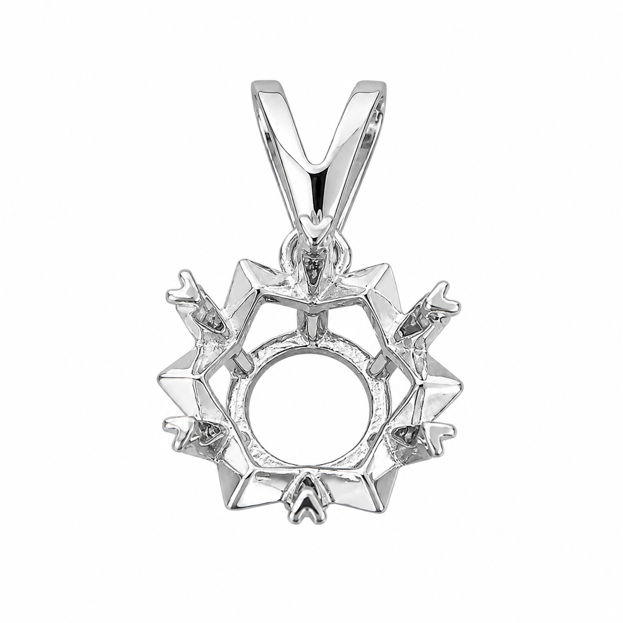 5mm-12mm Snowflake Pendant Setting S925 Sterling Silver