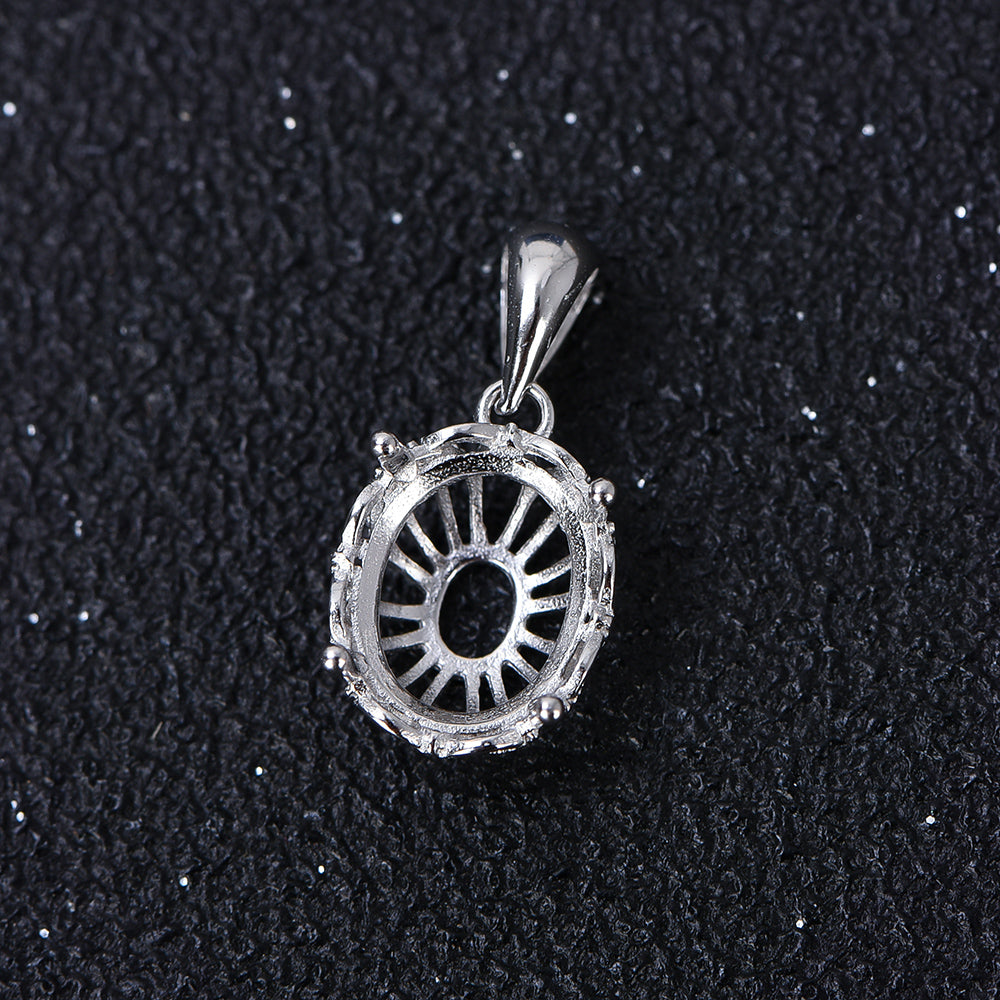 5*7-12*16mm Pendant Blank Setting, 925 Silver Material, Four-Prong Exquisite Lace Style Pendant Mount, Suitable for Handmade Jewelry Crafting, Jewelry Findings