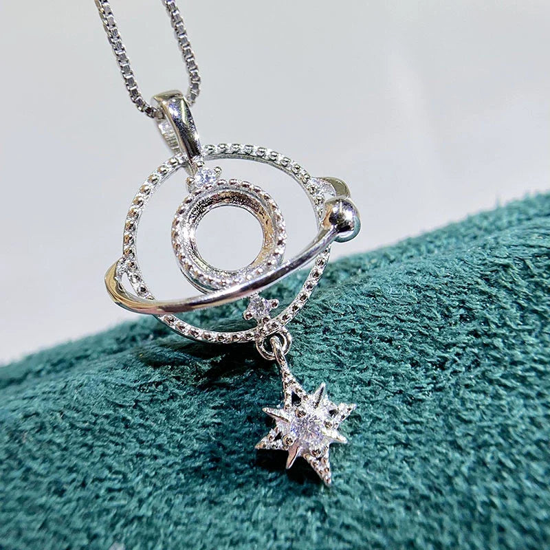 S925 Sterling Silver, 18K Gold Plated Pendant Setting, Unset, For Women