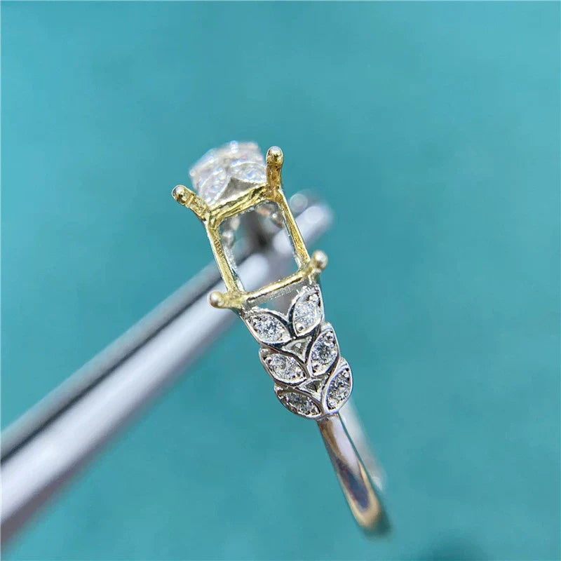 Square 4×5 mm Ring Setting, Adjustable, Unset, For Women