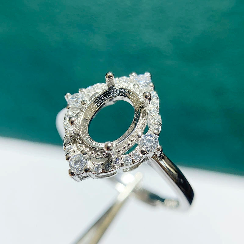 6×8 / 8×10 / 9×11 / 11×13mm Oval S925 Silver Pendant Setting for Gemstone Mounting