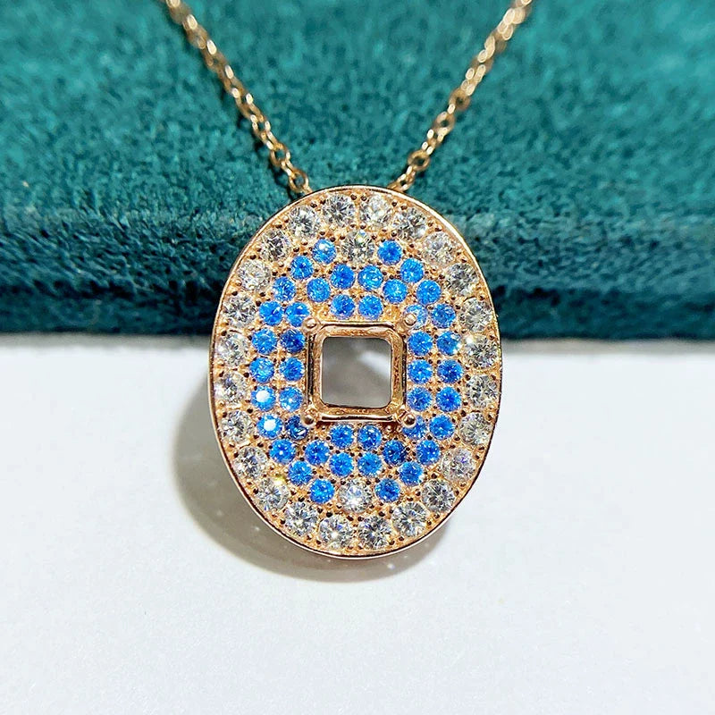 Square 5×5 mm S925 Sterling Silver Pendant Setting, Unset