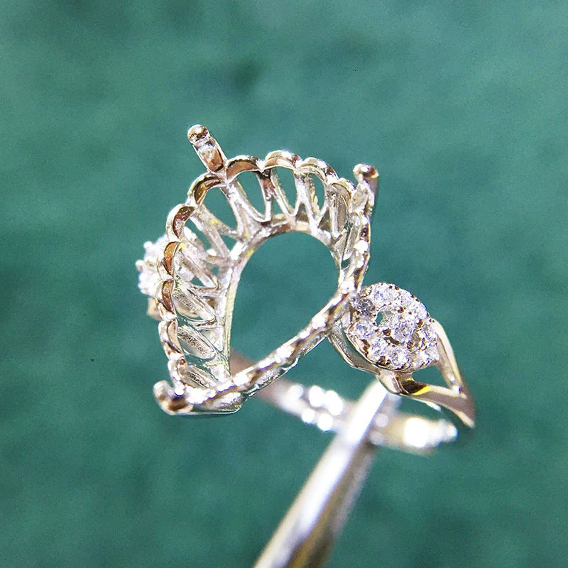 5×7 mm / 6×8 mm / 10×14 mm Ring Mount, S925 Sterling Silver, New Design, Unset, for Women