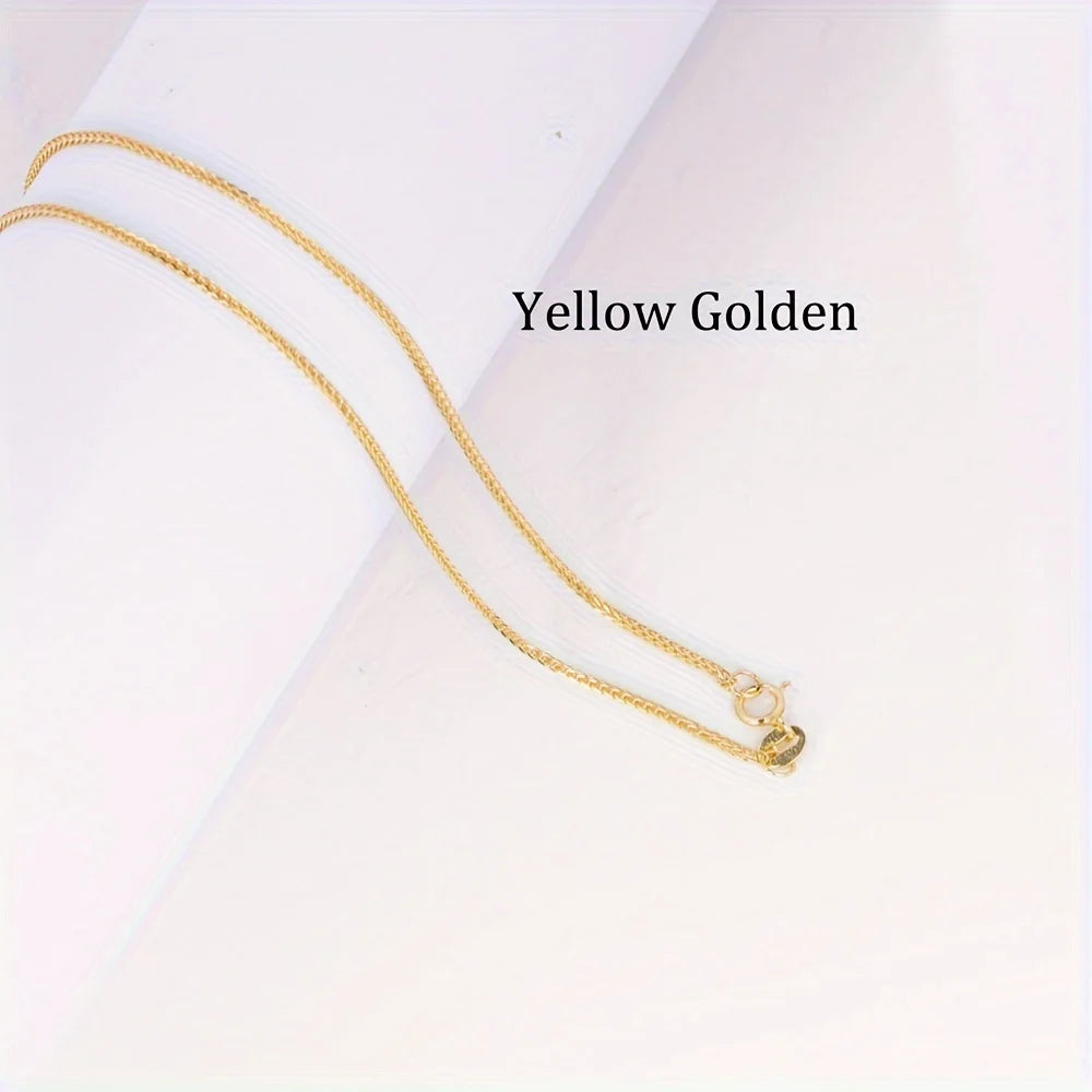 1pc 16-18inches rose Golden Silver solid 925 sterling silver foxtail chain necklace DIY jewelry making chain supplies findings