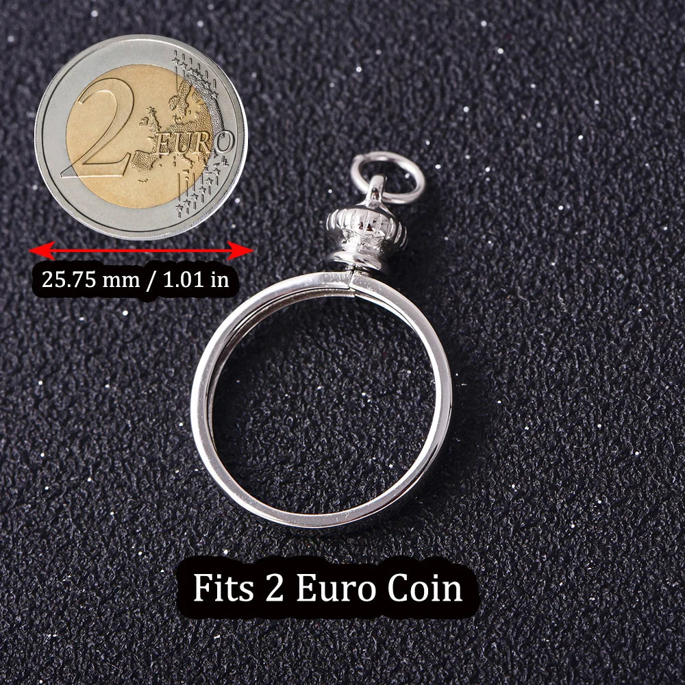 Coin Bezel Pendant Base for US & Euro Coins – DIY Jewelry Setting, Silver Pendant Frame, Blank Mount, Craft Jewelry Supplies