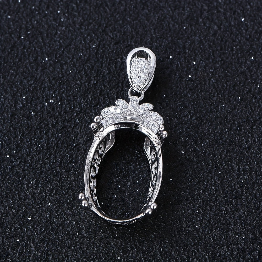 925 Sterling Silver Openwork Pendant Settings for 10×14-15×20mm Faceted Stones | Women's DIY Jewelry Making Supplies