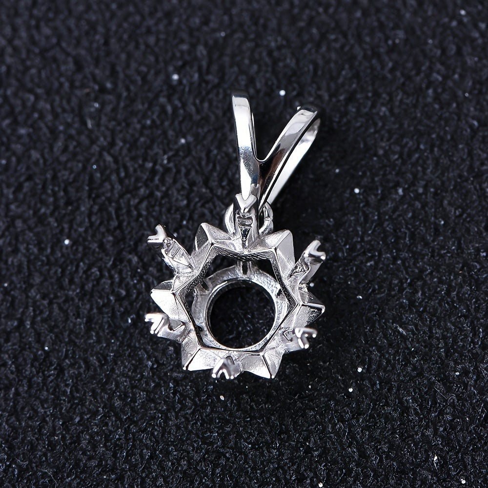 WEATIAPO 925 Sterling Silvery Snowflake Pendant Charms, DIY Jewelry Making Accessories, Cubic Zirconia & Clear Crystal, No Battery, for Necklace and Earring Crafting, Jewelry Making Supplie