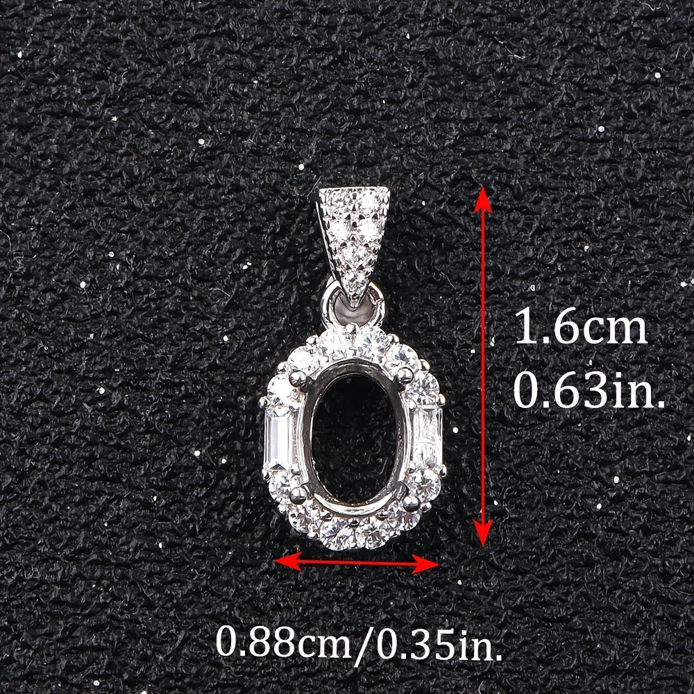 4*6-10*14mm Oval Pendant Blank Setting for Multiple Stone Sizes, S925 Sterling Silver Handmade DIY Women's Pendant Accessory, Jewelry Making