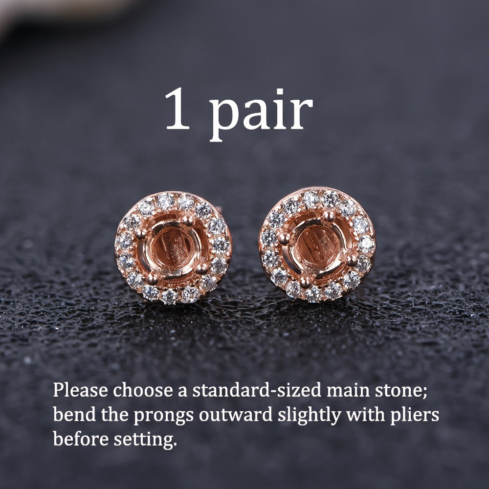 WEATIAPO 925 Silvery Earring Backs - Sleek, Round, and Teardrop Designs with Sparkling Rhinestones for Secure Jewelry Holding, Perfect for Cubic Zirconia and Other Faux Gemstones, Jewelry Making Accessories | Secure Earring Backs | Durable Jewelry Compone