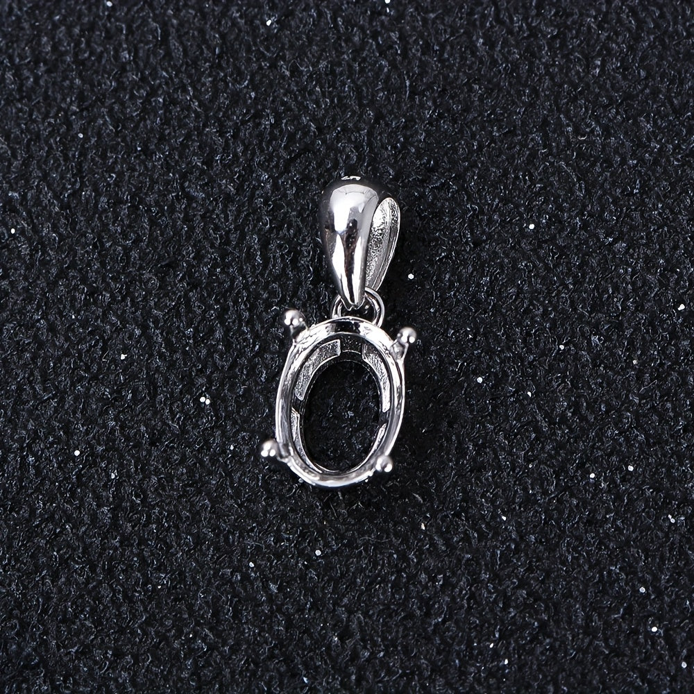 WEATIAPO 925 Sterling Silvery Jewelry Making Kit - Simple Four-Prong Oval Base for DIY Pendants & Ornaments, Multi-Colored Crystals with Polished Finish, DIY Jewelry Making|Elegant Accessory|Solid Construction, Jewelry Findings And Component