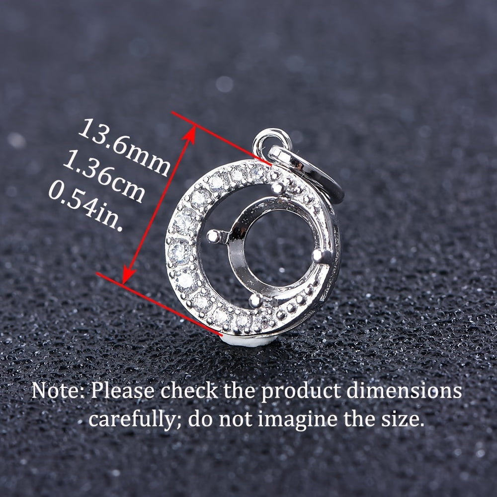 5-9mm Adjustable Pendant Mounting, S925 Sterling Silver Pendant Base, Women's Delicate Moon Design Jewelry Accessory