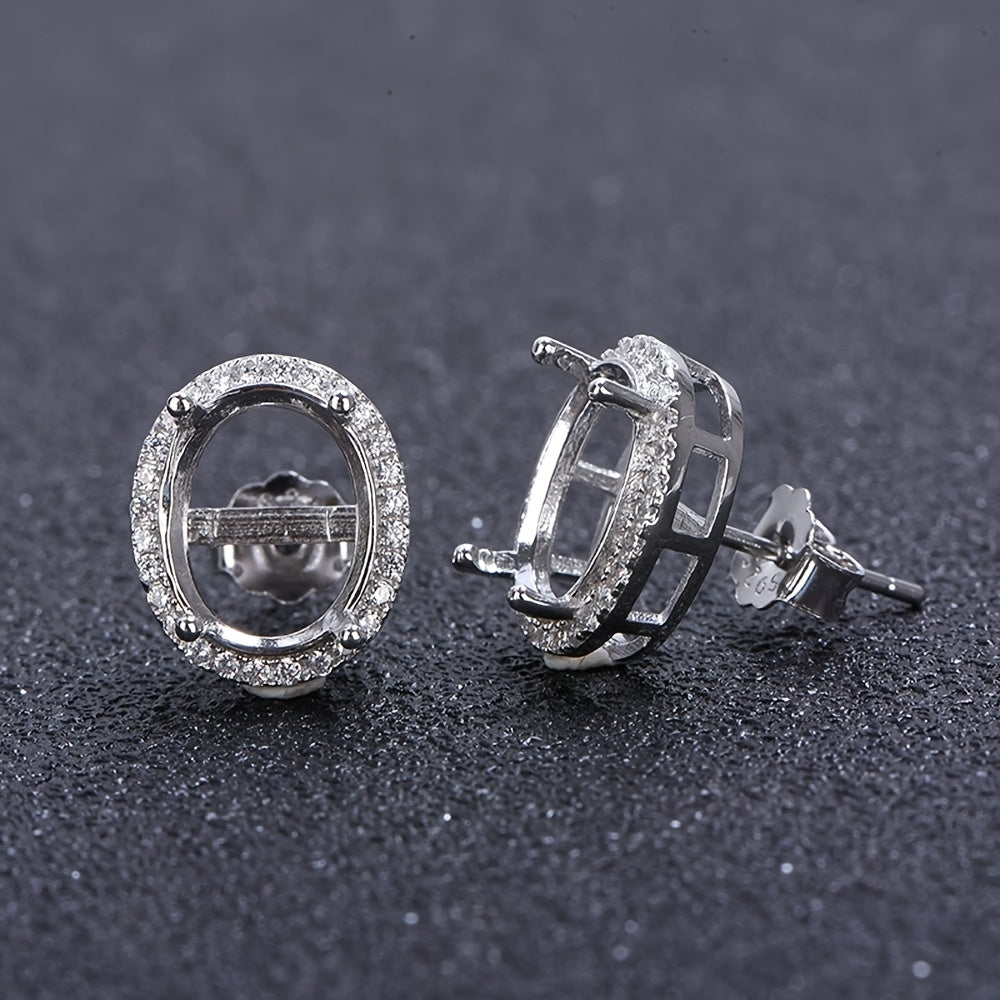 925 Silvery Earrings with Cubic Zirconia - Fashionable Teardrop-Shaped Studs, DIY Jewelry Making Accessories, General Electroplating, Fashion Earrings | Teardrop Earrings | Cubic Zirconia Earrings