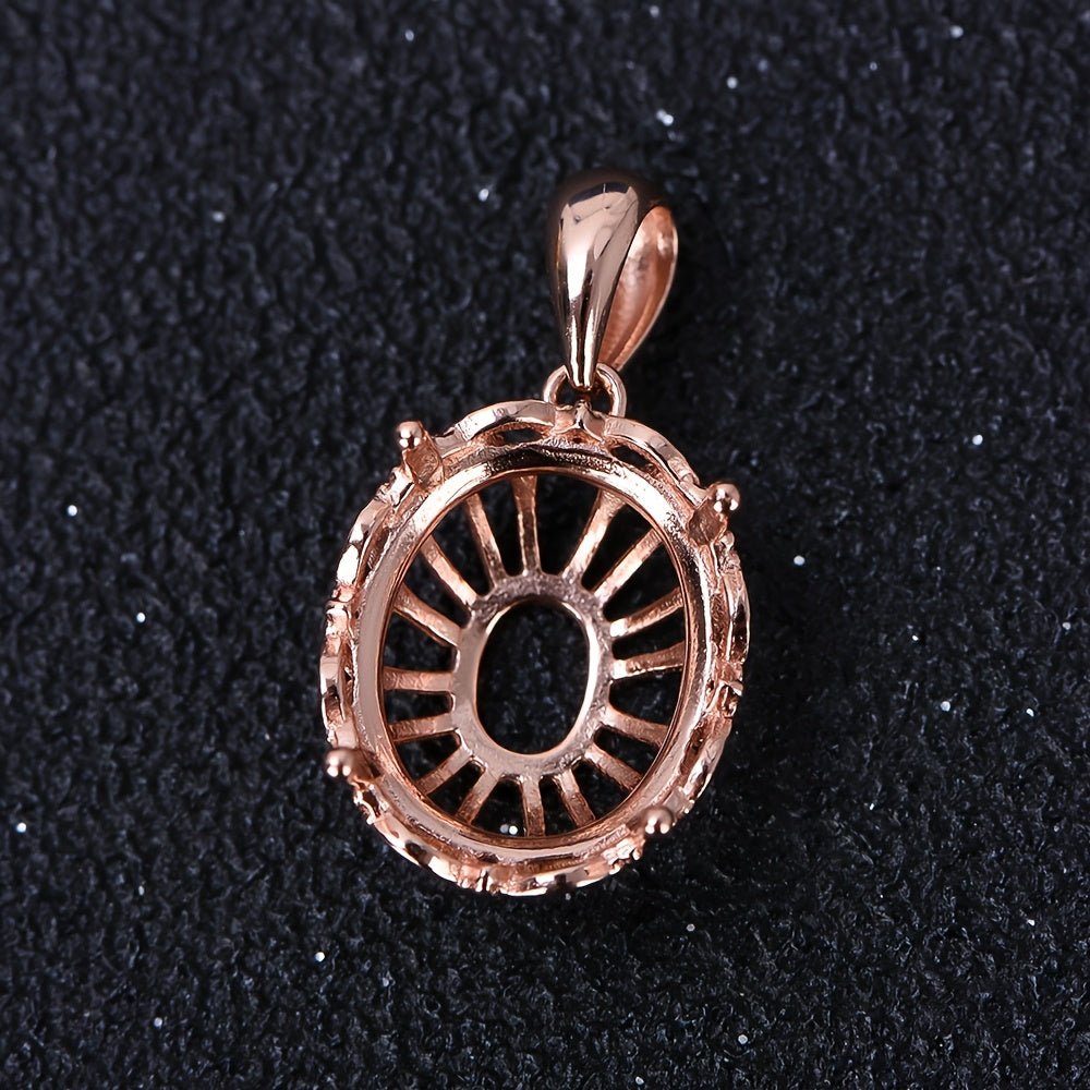 5*7-12*16mm Pendant Blank Setting, 925 Silver Material, Four-Prong Exquisite Lace Style Pendant Mount, Suitable for Handmade Jewelry Crafting, Jewelry Findings