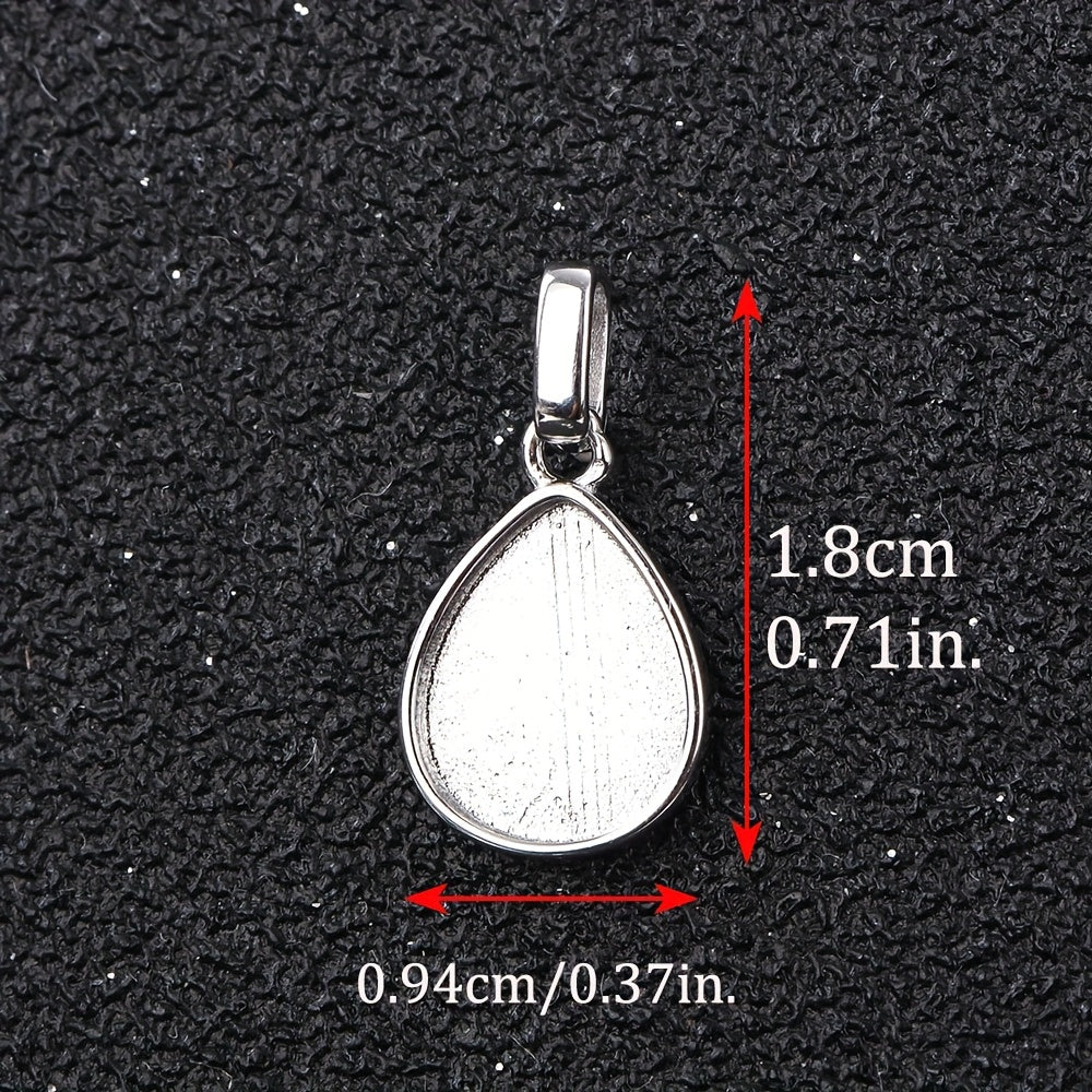 1pc Breast Milk Resin Pear Solid Back Pendant Bezel Settings Solid 925 Sterling Silver Pendant DIY Memory Jewelry, Jewelry Making
