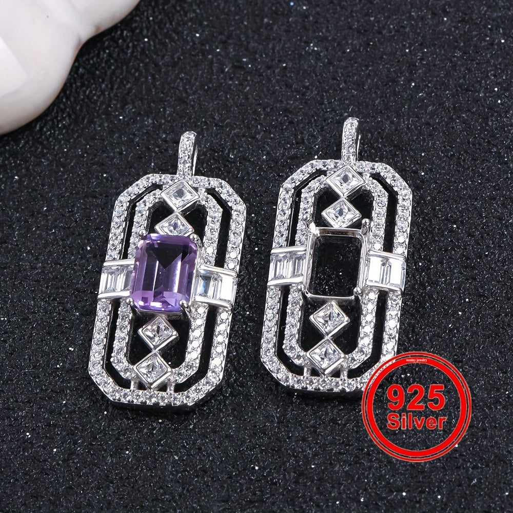 6*8mm Octagon Pendant Mounting, Exquisite and Unique Style, S925 Silver Material, Women's DIY Jewelry Pendant Accessory, Jewelry Making
