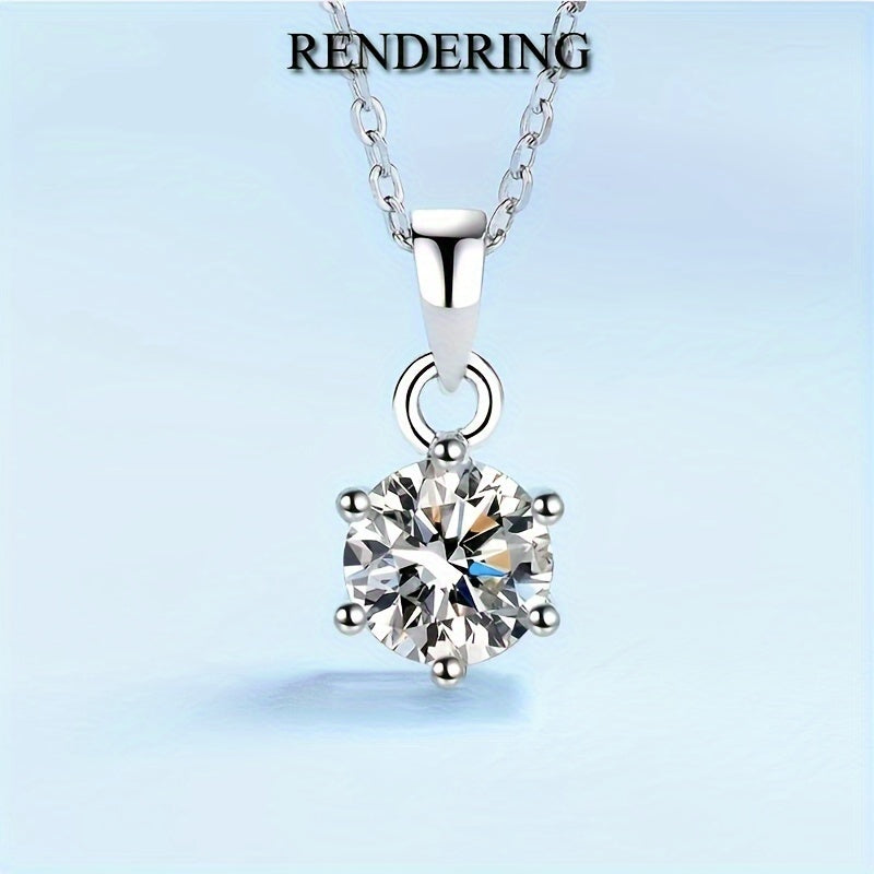 1pc 5-20mm Round 6 Prongs Pendant Settings Solid 925 Sterling Silvery Charm Bezel for Gemstone Rose Golden Plated