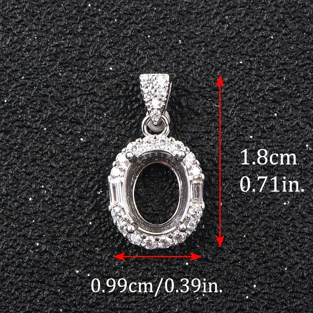 4*6-10*14mm Oval Pendant Blank Setting for Multiple Stone Sizes, S925 Sterling Silver Handmade DIY Women's Pendant Accessory, Jewelry Making