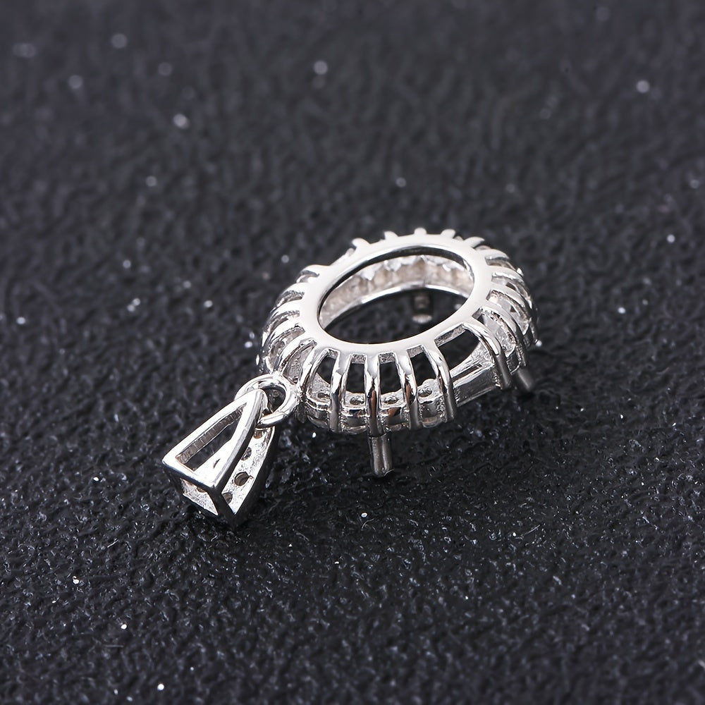4*6-10*14mm Oval Pendant Blank Setting for Multiple Stone Sizes, S925 Sterling Silver Handmade DIY Women's Pendant Accessory, Jewelry Making