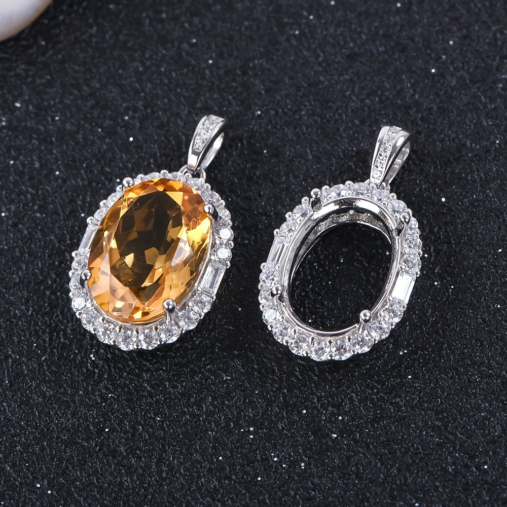 10x14mm Delicate Pendant Setting, S925 Sterling Silver, Suitable for Handmade DIY Women's Pendants, Jewelry Findings