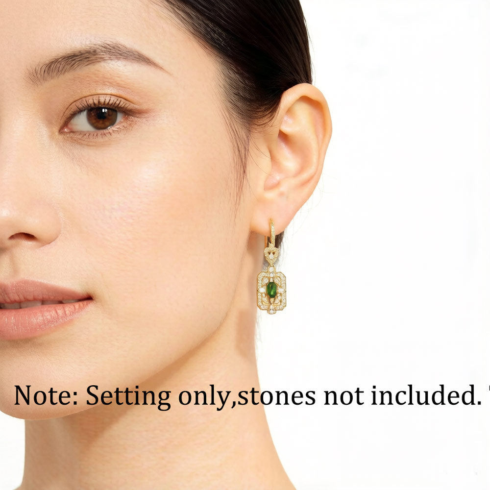5mm–9mm Lotus Stud Earring Setting S925 Sterling Silver for DIY Jewelry Making