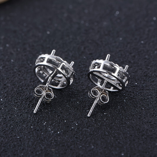 WEATIAPO 925 Silvery Earring Backs - Sleek, Round, and Teardrop Designs with Sparkling Rhinestones for Secure Jewelry Holding, Perfect for Cubic Zirconia and Other Faux Gemstones, Jewelry Making Accessories | Secure Earring Backs | Durable Jewelry Compone