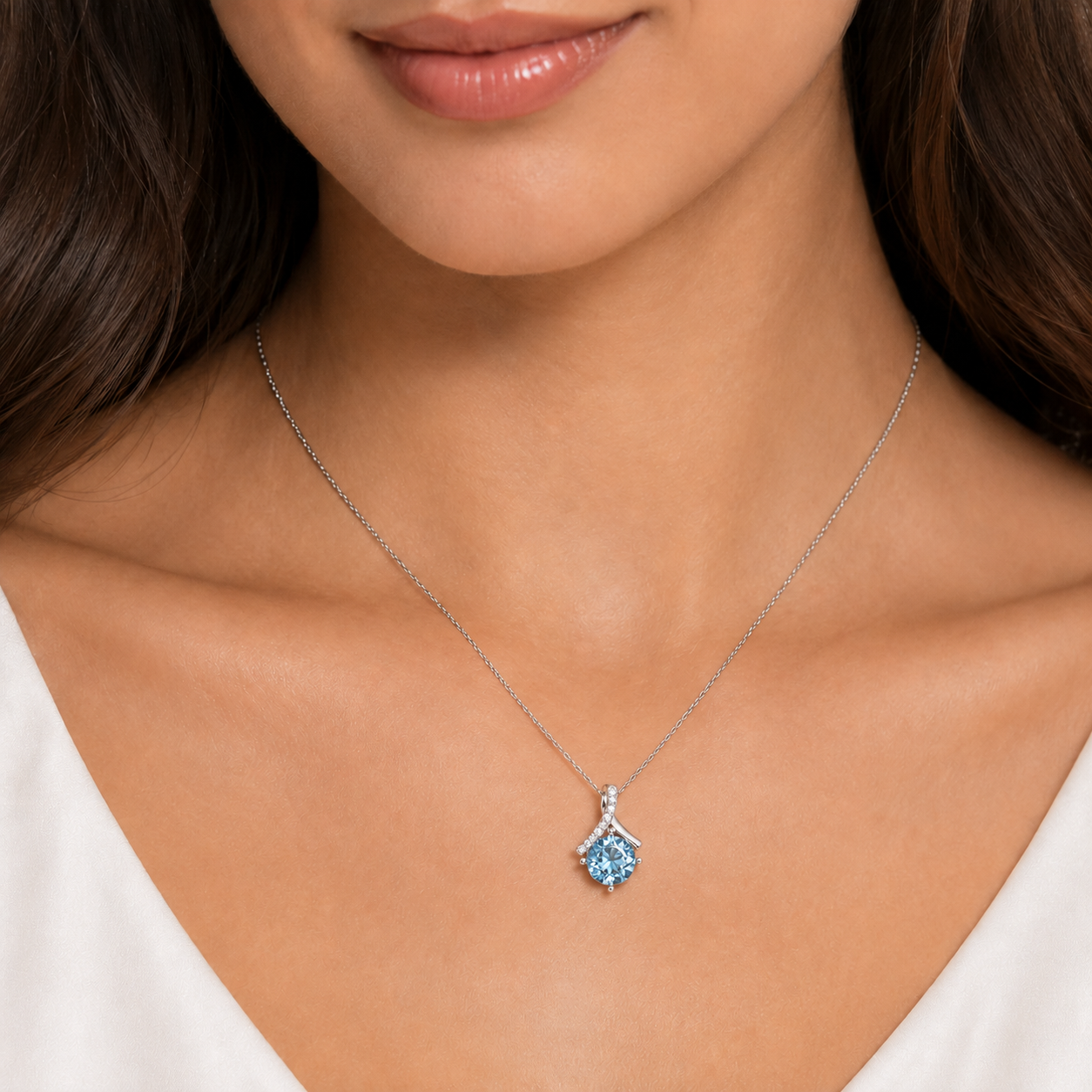 8mm Round Pendant Setting S925 Sterling Silver for Moissanite