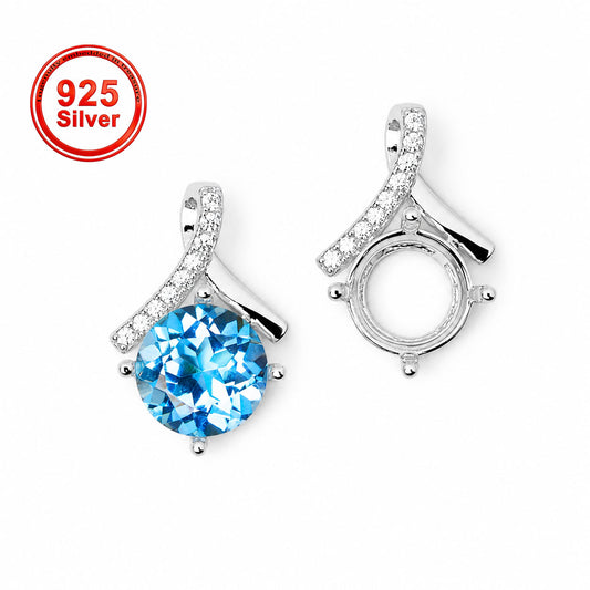 8mm Round Pendant Setting S925 Sterling Silver for Moissanite
