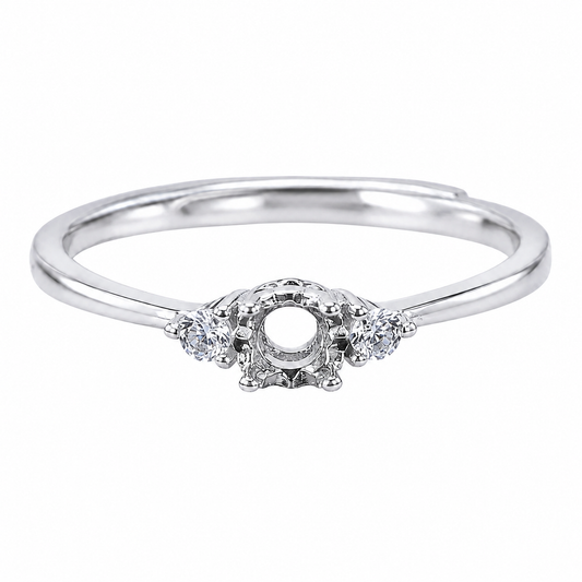Minimalist round gemstone ring setting for DIY jewelry making