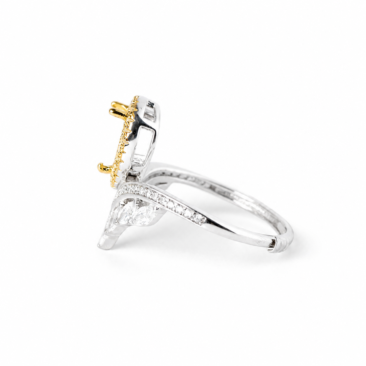 High Polish Pear Ring Setting for DIY Jewelry Making