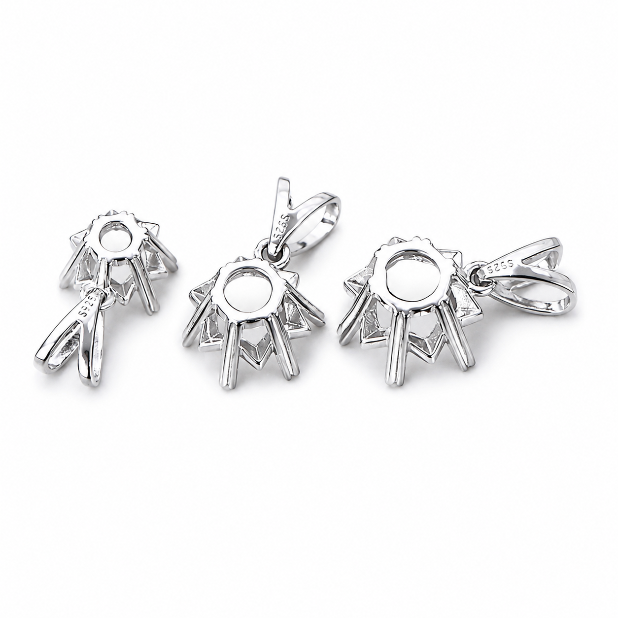 Snowflake Necklace Pendant Setting for Gemstones