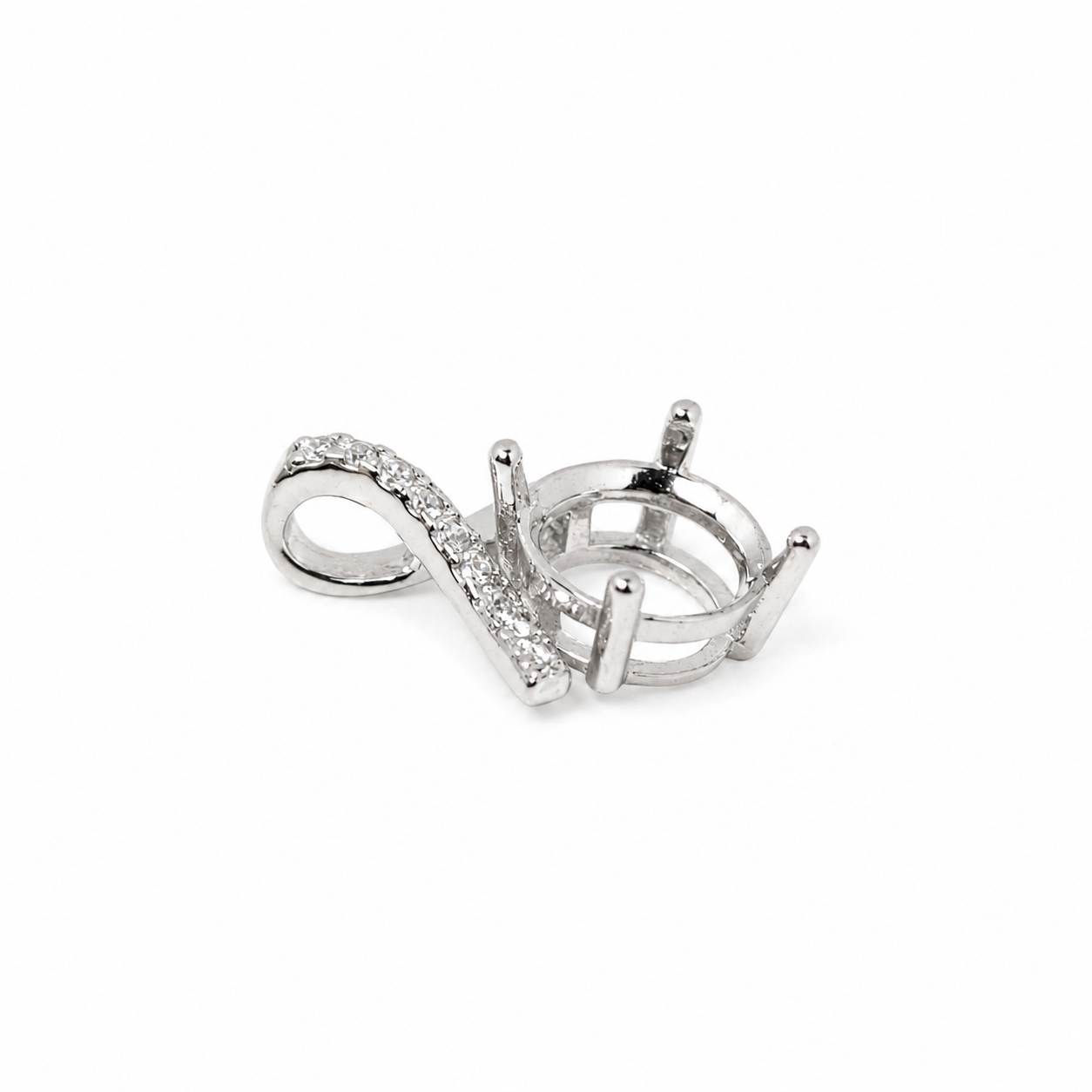 8mm Round Pendant Setting S925 Sterling Silver for Moissanite