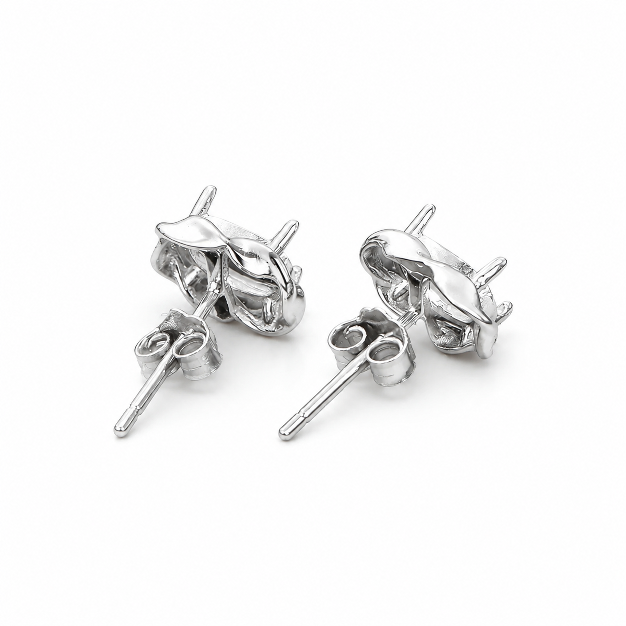 High Polish Oval Stud Earring Setting for DIY Jewelry